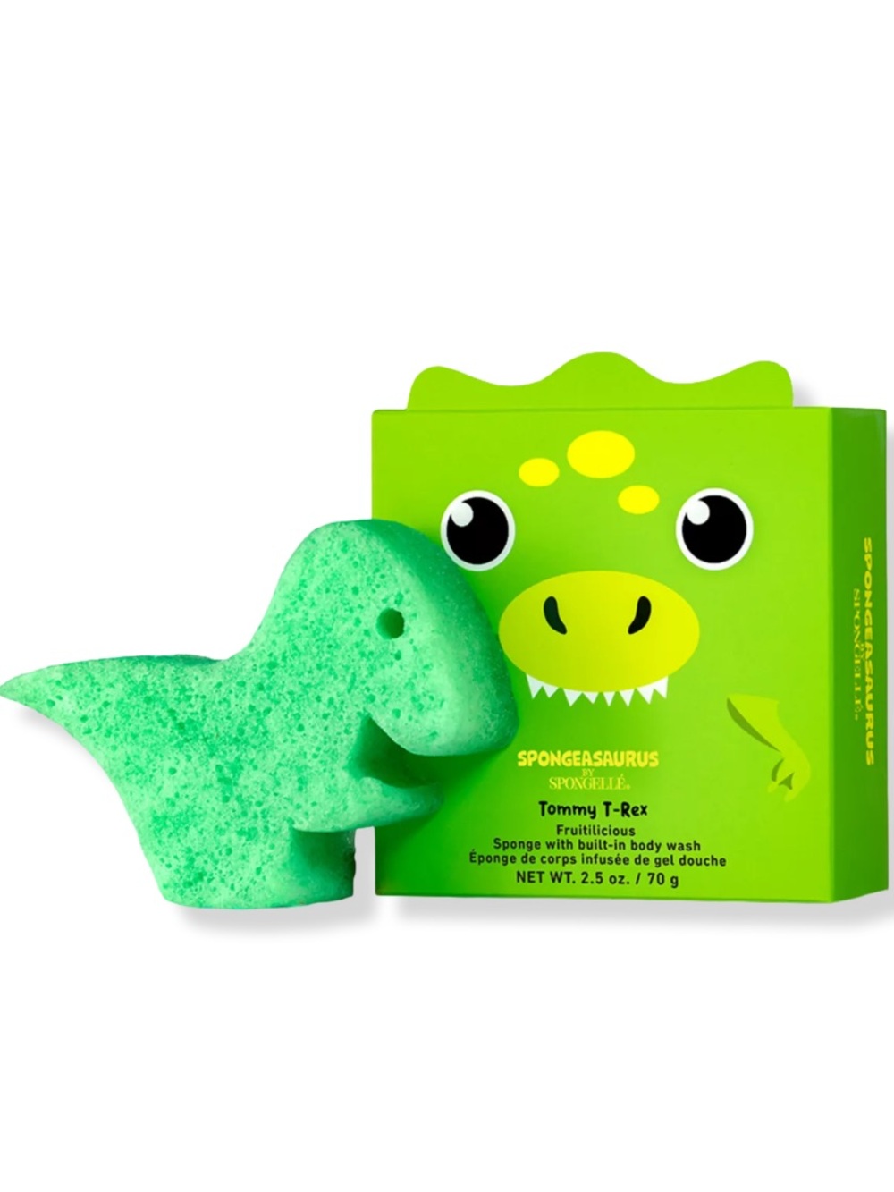 SPONGELLE Spongeasaurus Tommy T-Rex
Body Wash Infused Sponge 2.5oz NEW